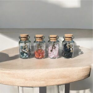 Music Note Crystal Charm Bottle Hand Crafted Crystal Gemstone